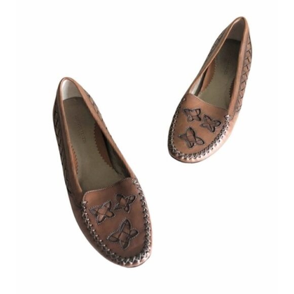 Bottega Veneta Loafers Sz 36.5 Brown Leather Cutouts - Picture 1 of 11